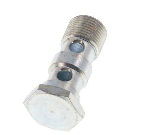 2-way zinc plated Steel Banjo Bolt with G3/8'' Male Threads L43mm