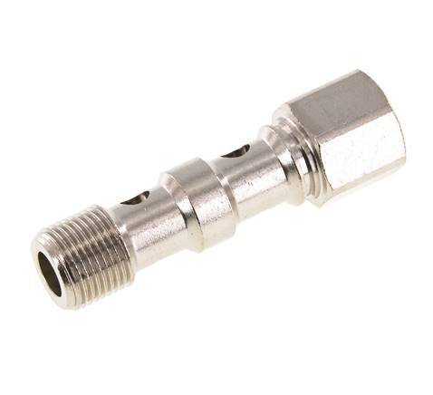 2-way nickel-plated Brass Banjo Bolt with G3/8'' Male and Female Threads L53.8mm