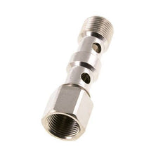 2-way nickel-plated Brass Banjo Bolt with G3/8'' Male and Female Threads L53.8mm