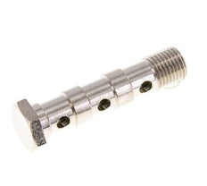 3-way nickel-plated Brass Banjo Bolt with G1/4'' Male Threads L58mm [2 Pieces]