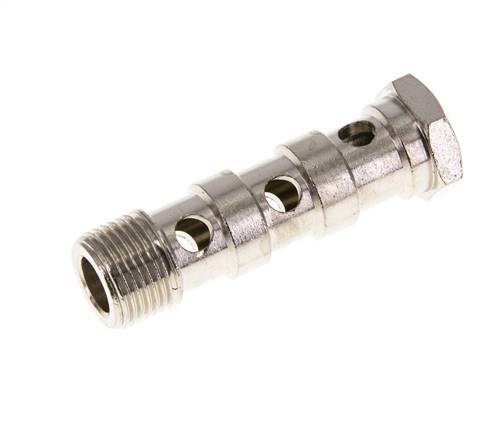 3-way nickel-plated Brass Banjo Bolt with G3/8'' Male Threads L57mm