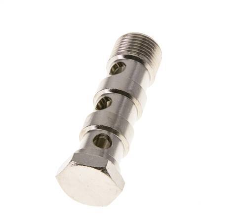 3-way nickel-plated Brass Banjo Bolt with G3/8'' Male Threads L57mm