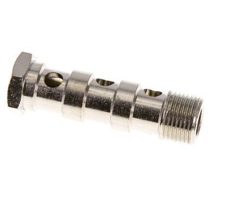 3-way nickel-plated Brass Banjo Bolt with G3/8'' Male Threads L57mm