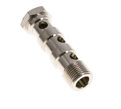 3-way nickel-plated Brass Banjo Bolt with G3/8'' Male Threads L57mm