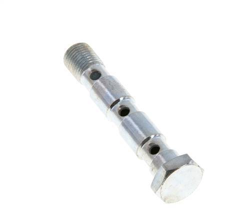 3-way zinc plated Steel Banjo Bolt with G1/8'' Male Threads L55mm [2 Pieces]