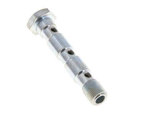 3-way zinc plated Steel Banjo Bolt with G1/8'' Male Threads L55mm [2 Pieces]