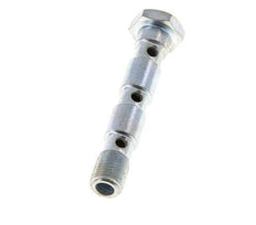 3-way zinc plated Steel Banjo Bolt with G1/8'' Male Threads L55mm [2 Pieces]