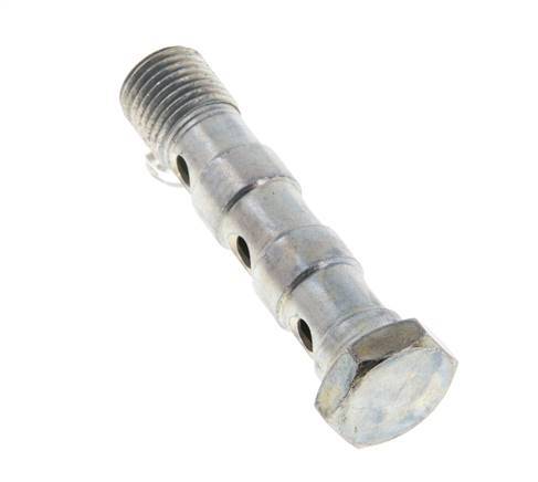 3-way zinc plated Steel Banjo Bolt with G1/4'' Male Threads L57mm