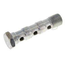 3-way zinc plated Steel Banjo Bolt with G1/4'' Male Threads L57mm