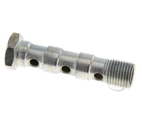 3-way zinc plated Steel Banjo Bolt with G1/4'' Male Threads L57mm