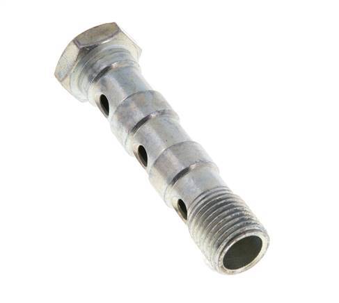 3-way zinc plated Steel Banjo Bolt with G1/4'' Male Threads L57mm