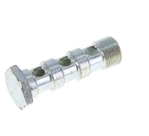 3-way zinc plated Steel Banjo Bolt with G3/8'' Male Threads L57mm