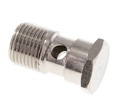 1-way nickel-plated Brass Banjo Bolt with G1/2'' Male Threads L37.3mm
