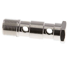 2-way nickel-plated Brass Banjo Bolt with G3/8'' Male Threads L53.5mm