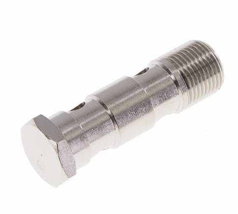 2-way nickel-plated Brass Banjo Bolt with G3/8'' Male Threads L53.5mm