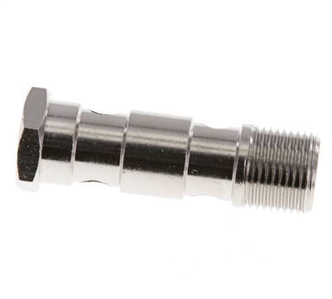 2-way nickel-plated Brass Banjo Bolt with G3/8'' Male Threads L53.5mm