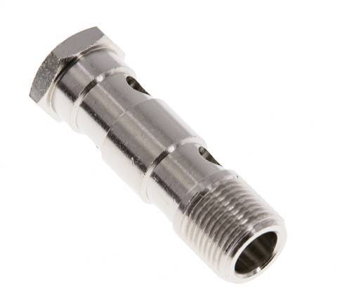 2-way nickel-plated Brass Banjo Bolt with G3/8'' Male Threads L53.5mm