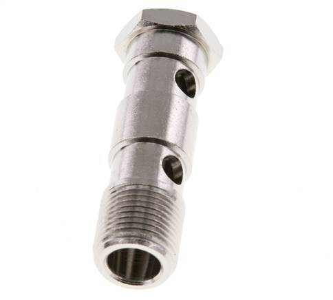 2-way nickel-plated Brass Banjo Bolt with G3/8'' Male Threads L53.5mm