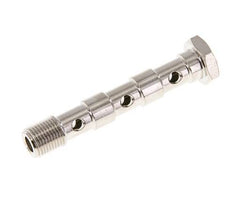 3-way nickel-plated Brass Banjo Bolt with G1/8'' Male Threads L57mm [2 Pieces]