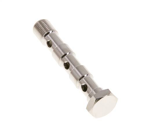 3-way nickel-plated Brass Banjo Bolt with G1/8'' Male Threads L57mm [2 Pieces]
