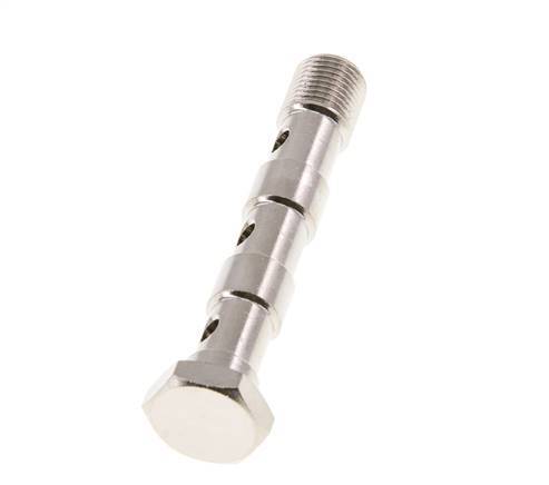 3-way nickel-plated Brass Banjo Bolt with G1/8'' Male Threads L57mm [2 Pieces]