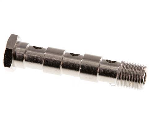 3-way nickel-plated Brass Banjo Bolt with G1/4'' Male Threads L67mm [2 Pieces]