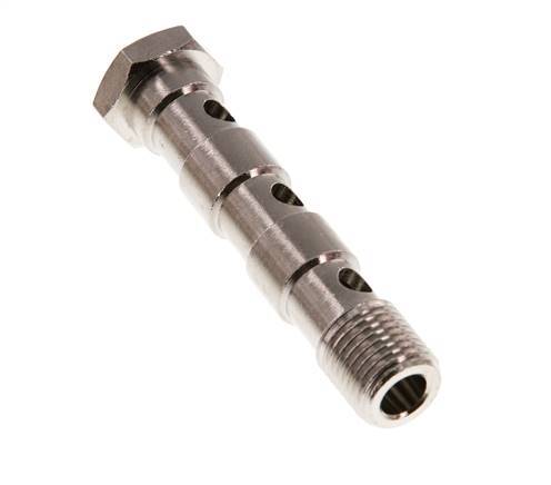 3-way nickel-plated Brass Banjo Bolt with G1/4'' Male Threads L67mm [2 Pieces]