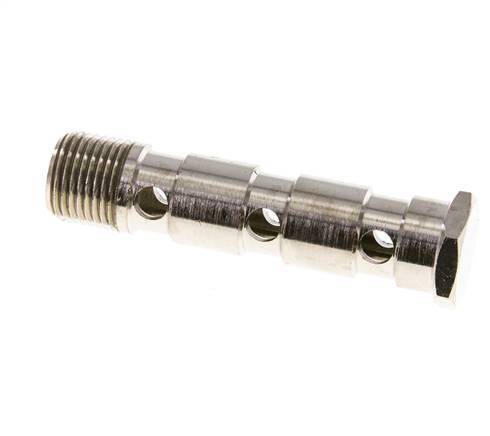 3-way nickel-plated Brass Banjo Bolt with G1/2'' Male Threads L89mm