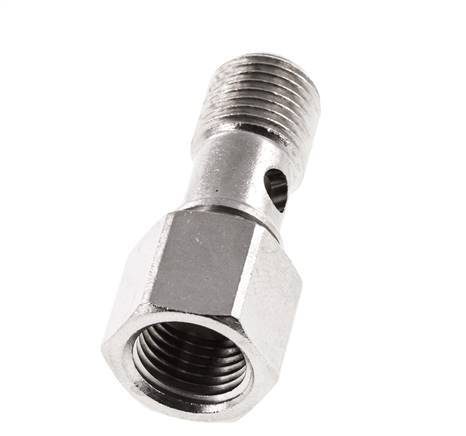 1-way nickel-plated Brass Banjo Bolt with G1/4'' Male and Female Threads L28mm [2 Pieces]