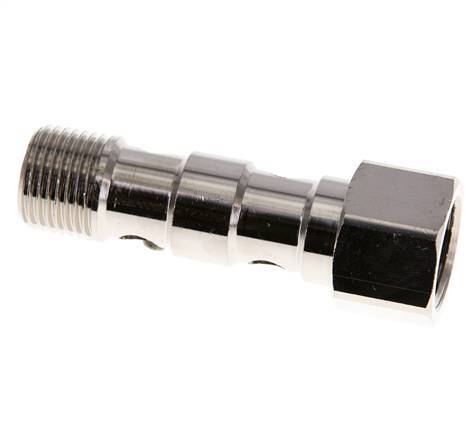 2-way nickel-plated Brass Banjo Bolt with G1/2'' Male and Female Threads L62.5mm