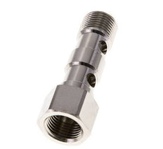 2-way nickel-plated Brass Banjo Bolt with G1/2'' Male and Female Threads L62.5mm