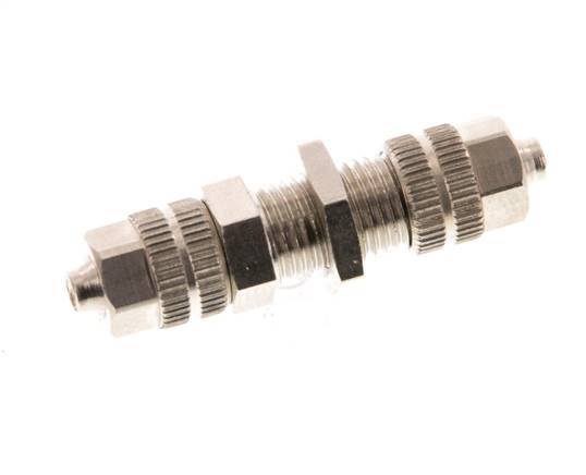 4.3x3 Nickel plated Brass Straight Push-on Fitting Bulkhead [2 Pieces]