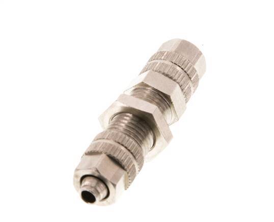 4.3x3 Nickel plated Brass Straight Push-on Fitting Bulkhead [2 Pieces]