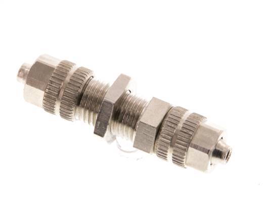 4.3x3 Nickel plated Brass Straight Push-on Fitting Bulkhead [2 Pieces]