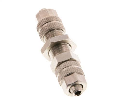 4.3x3 Nickel plated Brass Straight Push-on Fitting Bulkhead [2 Pieces]