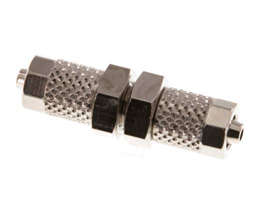 5x3 Nickel plated Brass Straight Push-on Fitting Bulkhead [2 Pieces]