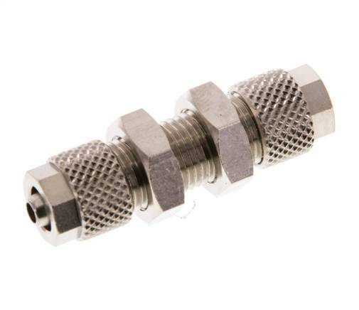 6x4 Nickel plated Brass Straight Push-on Fitting Bulkhead [2 Pieces]