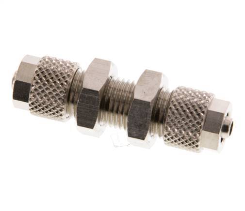 6x4 Nickel plated Brass Straight Push-on Fitting Bulkhead [2 Pieces]
