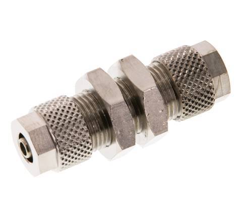 8x6 & 6x4 Nickel plated Brass Straight Push-on Fitting Bulkhead [2 Pieces]