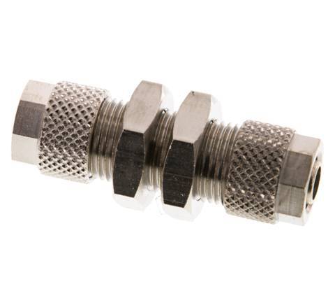 8x6 & 6x4 Nickel plated Brass Straight Push-on Fitting Bulkhead [2 Pieces]