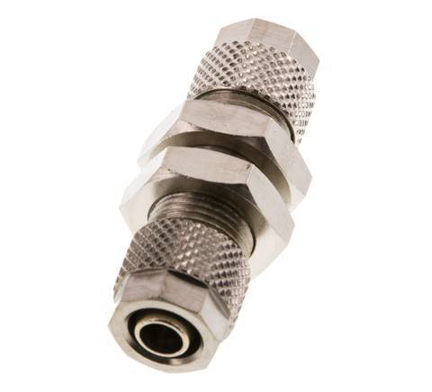 8x6 & 6x4 Nickel plated Brass Straight Push-on Fitting Bulkhead [2 Pieces]