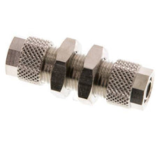 8x6 Nickel plated Brass Straight Push-on Fitting Bulkhead [2 Pieces]