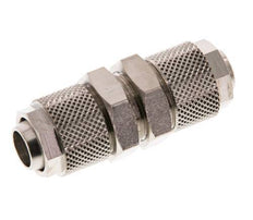 12x10 Nickel plated Brass Straight Push-on Fitting Bulkhead