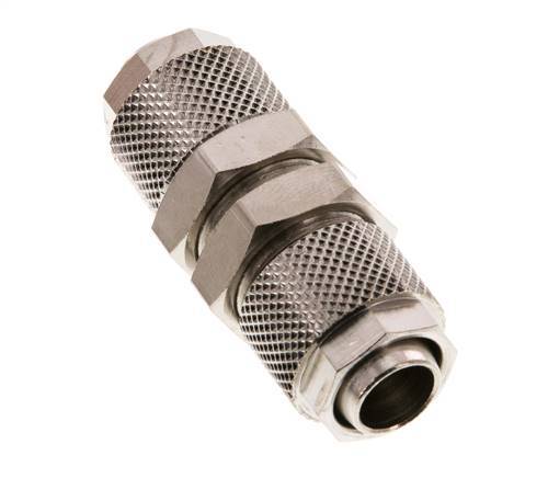 12x10 Nickel plated Brass Straight Push-on Fitting Bulkhead