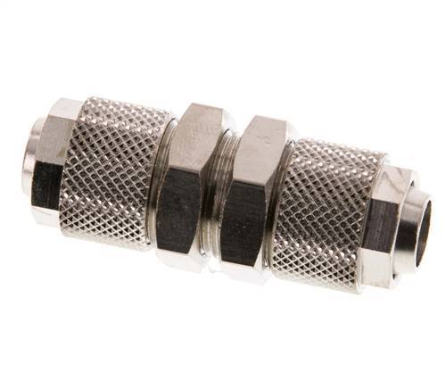 12x10 Nickel plated Brass Straight Push-on Fitting Bulkhead