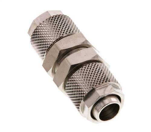 12x10 Nickel plated Brass Straight Push-on Fitting Bulkhead