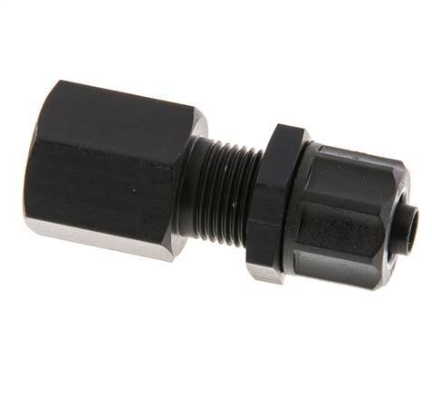 8x6 & G1/4'' Aluminum Straight Push-on Fitting with Female Threads Bulkhead