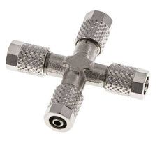 5x3 Nickel plated Brass Cross Push-on Fitting
