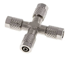 5x3 Nickel plated Brass Cross Push-on Fitting