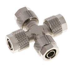 8x6 Nickel plated Brass Cross Push-on Fitting